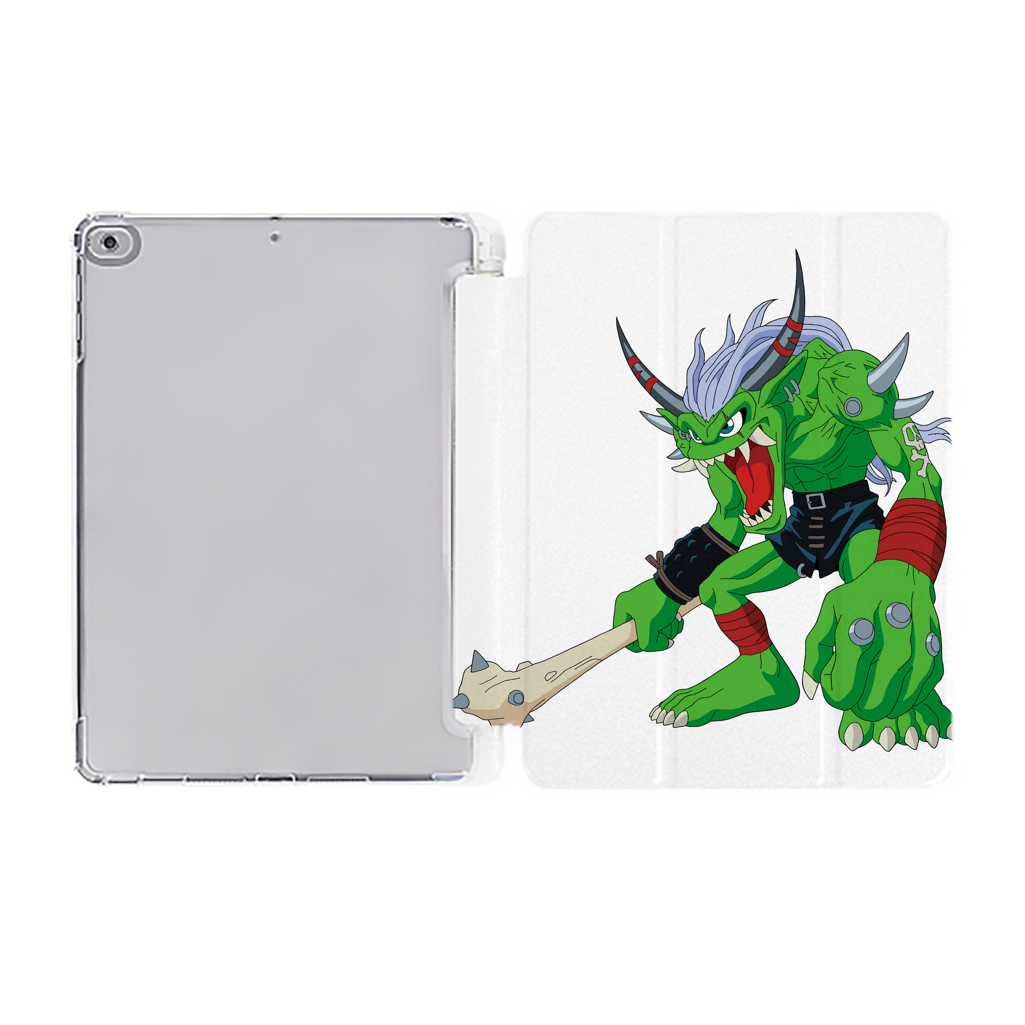 （画像用） Digimon デジタルモンスター/デジモン IPad ケース ペン収納付き 三つ折りスタンド PUレザー×シリコン 対応機種9.5/10.5/10.9インチ